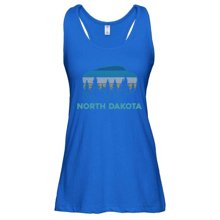 North Dakota Bison Vintage American Buffalo Souvenir Gift Ladies Essential Flowy Tank