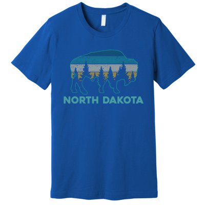 North Dakota Bison Vintage American Buffalo Souvenir Gift Premium T-Shirt