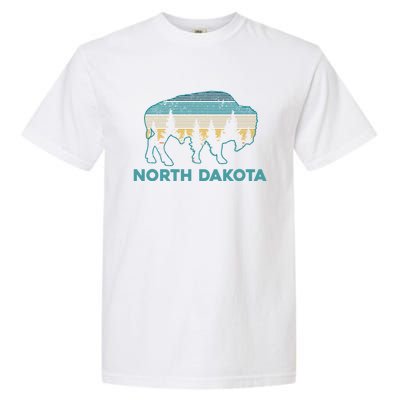 North Dakota Bison Vintage American Buffalo Souvenir Gift Garment-Dyed Heavyweight T-Shirt