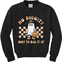 No Diggity Bout To Bag It Up Ghost Halloween Kids Kids Sweatshirt