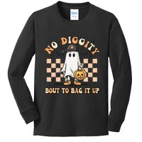 No Diggity Bout To Bag It Up Ghost Halloween Kids Kids Long Sleeve Shirt