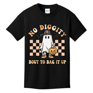 No Diggity Bout To Bag It Up Ghost Halloween Kids Kids T-Shirt