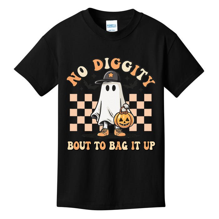 No Diggity Bout To Bag It Up Ghost Halloween Kids Kids T-Shirt