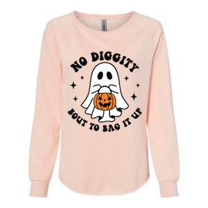 No Diggity Bout To Bag It Up Cute Retro Halloween Womens California Wash Sweatshirt