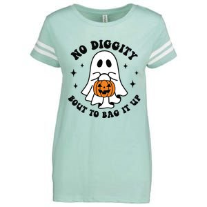 No Diggity Bout To Bag It Up Cute Retro Halloween Enza Ladies Jersey Football T-Shirt