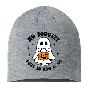 No Diggity Bout To Bag It Up Cute Retro Halloween Sustainable Beanie