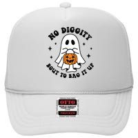 No Diggity Bout To Bag It Up Cute Retro Halloween High Crown Mesh Back Trucker Hat