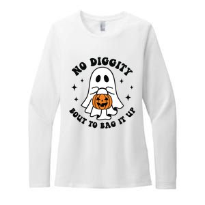 No Diggity Bout To Bag It Up Cute Retro Halloween Womens CVC Long Sleeve Shirt