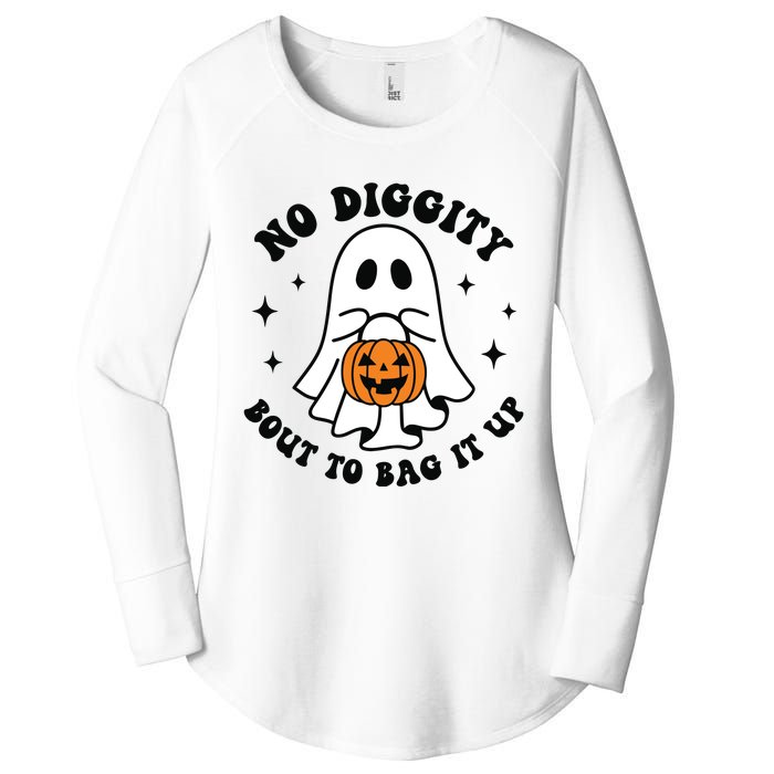 No Diggity Bout To Bag It Up Cute Retro Halloween Women's Perfect Tri Tunic Long Sleeve Shirt