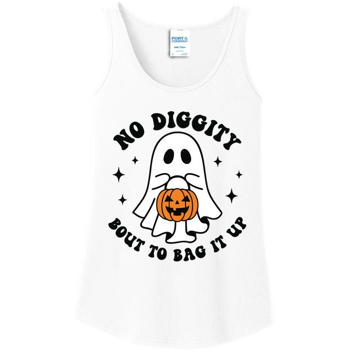 No Diggity Bout To Bag It Up Cute Retro Halloween Ladies Essential Tank