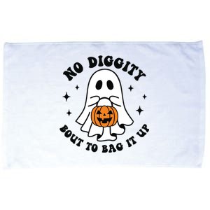 No Diggity Bout To Bag It Up Cute Retro Halloween Microfiber Hand Towel