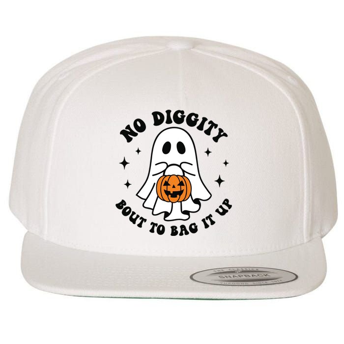 No Diggity Bout To Bag It Up Cute Retro Halloween Wool Snapback Cap