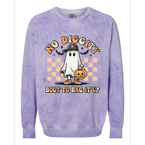 No Diggity Bout To Bag It Up Ghost Halloween Colorblast Crewneck Sweatshirt