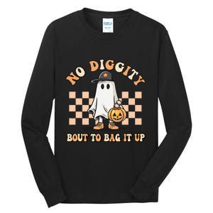 No Diggity Bout To Bag It Up Ghost Halloween Tall Long Sleeve T-Shirt