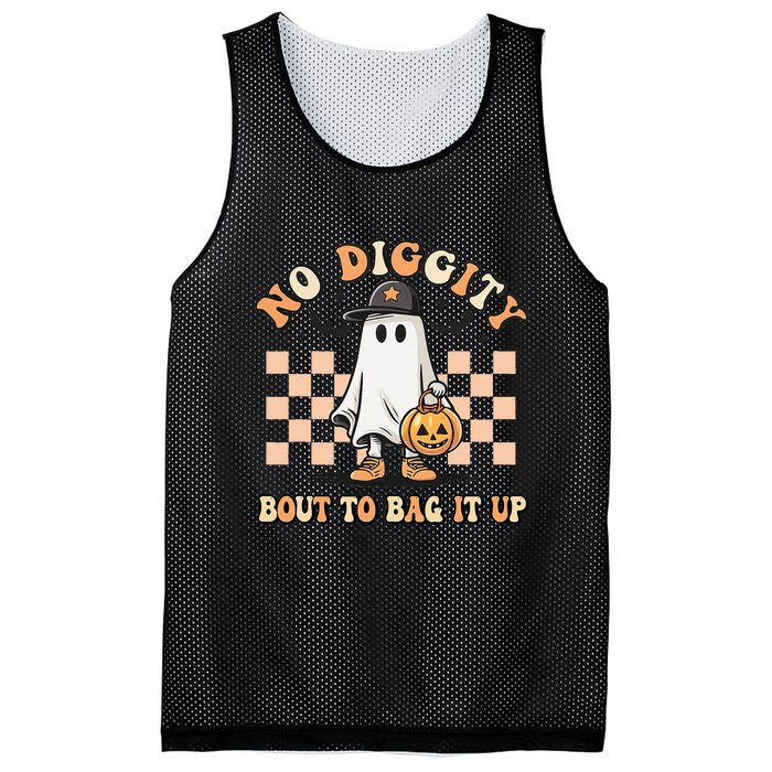 No Diggity Bout To Bag It Up Ghost Halloween Mesh Reversible Basketball Jersey Tank