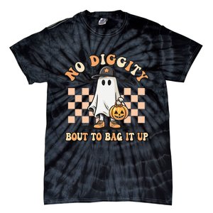 No Diggity Bout To Bag It Up Ghost Halloween Tie-Dye T-Shirt