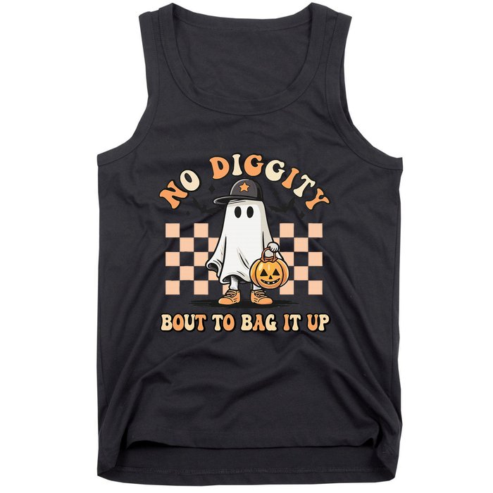 No Diggity Bout To Bag It Up Ghost Halloween Tank Top