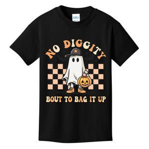 No Diggity Bout To Bag It Up Ghost Halloween Kids T-Shirt