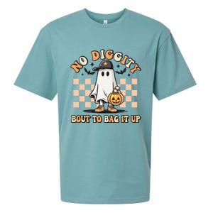 No Diggity Bout To Bag It Up Ghost Halloween Sueded Cloud Jersey T-Shirt