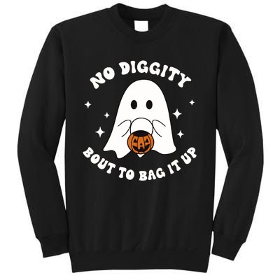 No Diggity Bout To Bag It Up Halloween Trick Or Treat Ghost Sweatshirt