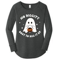 No Diggity Bout To Bag It Up Halloween Trick Or Treat Ghost Women's Perfect Tri Tunic Long Sleeve Shirt