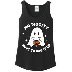 No Diggity Bout To Bag It Up Halloween Trick Or Treat Ghost Ladies Essential Tank