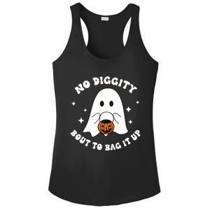 No Diggity Bout To Bag It Up Halloween Trick Or Treat Ghost Ladies PosiCharge Competitor Racerback Tank