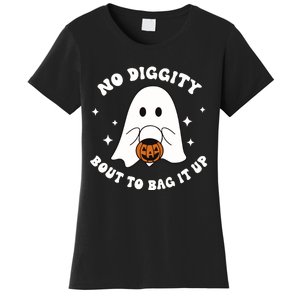 No Diggity Bout To Bag It Up Halloween Trick Or Treat Ghost Women's T-Shirt