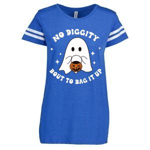 No Diggity Bout To Bag It Up Halloween Trick Or Treat Ghost Enza Ladies Jersey Football T-Shirt