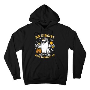 No Diggity Bout To Bag It Up Retro Ghost Halloween Hoodie