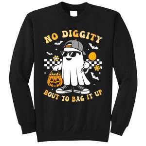 No Diggity Bout To Bag It Up Retro Ghost Halloween Sweatshirt