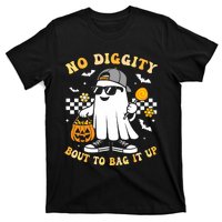 No Diggity Bout To Bag It Up Retro Ghost Halloween T-Shirt