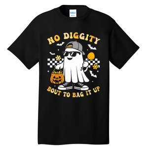 No Diggity Bout To Bag It Up Retro Ghost Halloween Tall T-Shirt