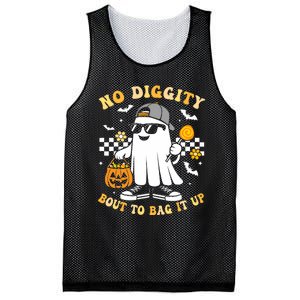 No Diggity Bout To Bag It Up Retro Ghost Halloween Mesh Reversible Basketball Jersey Tank