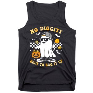 No Diggity Bout To Bag It Up Retro Ghost Halloween Tank Top