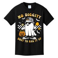 No Diggity Bout To Bag It Up Retro Ghost Halloween Kids T-Shirt