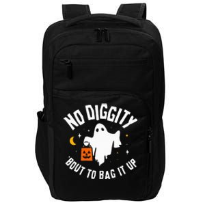 No Diggity Bout To Bag It Up Cute Ghost Halloween Candy Impact Tech Backpack