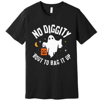 No Diggity Bout To Bag It Up Cute Ghost Halloween Candy Premium T-Shirt