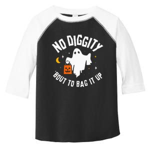 No Diggity Bout To Bag It Up Cute Ghost Halloween Candy Toddler Fine Jersey T-Shirt