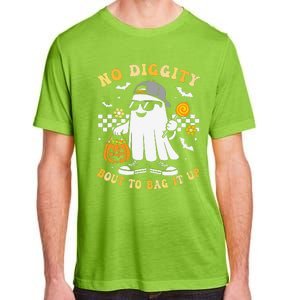 No Diggity Bout To Bag It Up Retro Ghost Halloween Gift Adult ChromaSoft Performance T-Shirt