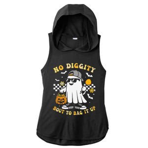 No Diggity Bout To Bag It Up Retro Ghost Halloween Gift Ladies PosiCharge Tri-Blend Wicking Draft Hoodie Tank