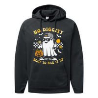 No Diggity Bout To Bag It Up Retro Ghost Halloween Gift Performance Fleece Hoodie