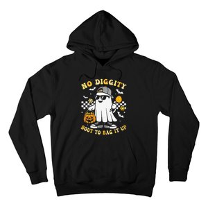 No Diggity Bout To Bag It Up Retro Ghost Halloween Gift Hoodie