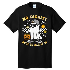 No Diggity Bout To Bag It Up Retro Ghost Halloween Gift Tall T-Shirt