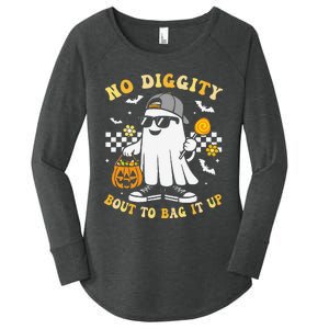 No Diggity Bout To Bag It Up Retro Ghost Halloween Gift Women's Perfect Tri Tunic Long Sleeve Shirt