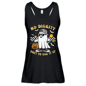 No Diggity Bout To Bag It Up Retro Ghost Halloween Gift Ladies Essential Flowy Tank