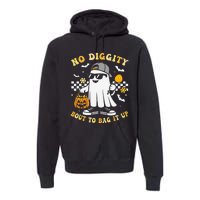 No Diggity Bout To Bag It Up Retro Ghost Halloween Gift Premium Hoodie