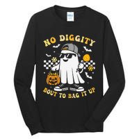 No Diggity Bout To Bag It Up Retro Ghost Halloween Gift Tall Long Sleeve T-Shirt