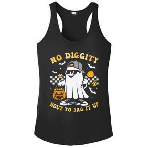 No Diggity Bout To Bag It Up Retro Ghost Halloween Gift Ladies PosiCharge Competitor Racerback Tank