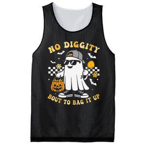 No Diggity Bout To Bag It Up Retro Ghost Halloween Gift Mesh Reversible Basketball Jersey Tank